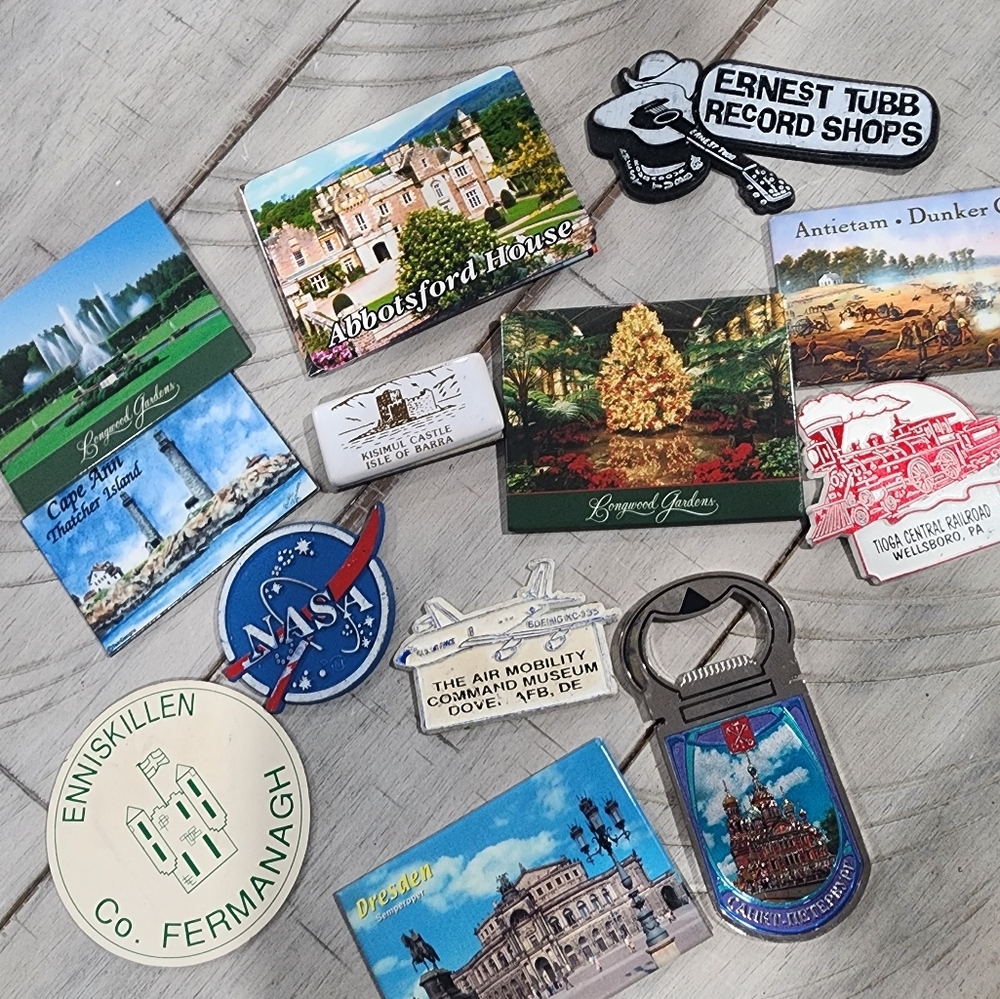 VINTAGE 80s 90s NASA Dover AFB REFRIGERATOR FRIDGE MAGNET LOT - 13 Mixed Magnets
